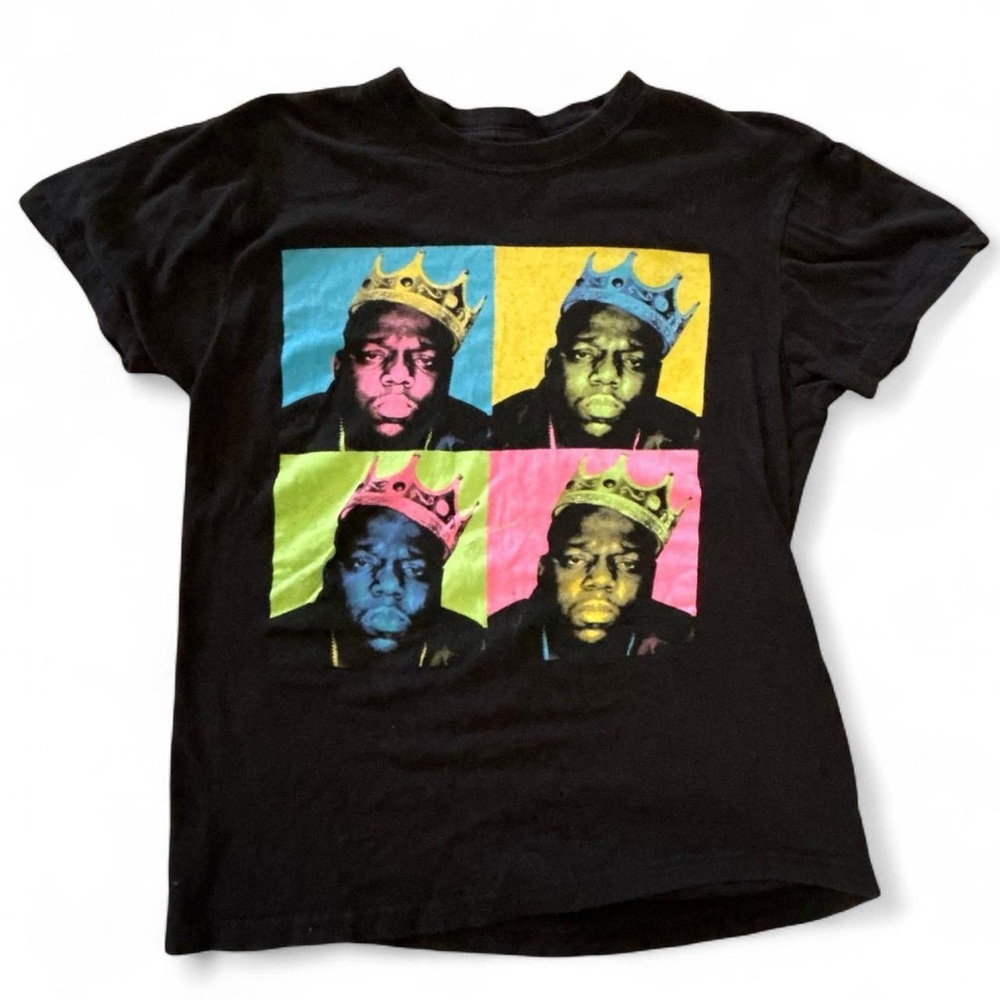 Black and Pink Pop Art Biggie Smalls Short Sleeve Tee